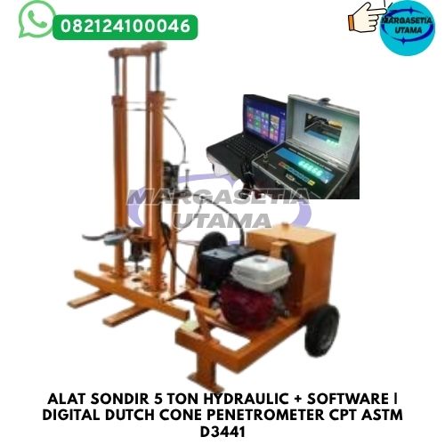Alat Sondir 5 Ton Hydraulic + Software | Digital Dutch Cone Penetrometer CPT ASTM D3441,margasetia, margasetia utama, toko alat uji, alat uji jakarta, alat teknik sipil, alat teknik sipil jakarta, distributor alat laboratorium sipil, laboratorium uji tanah, lab uji tanah, alat uji beton, lab uji beton, alat uji beton murah, alat uji aspal, lab uji aspal, alat uji aspal jalan, lab uji batuan, lab uji semen, alat uji batuan, uji batuan dan agregat, agregat, alat uji semen, alat survey, theodolite, teodolit, digital theodolite, total station, total tation, waterpass, automatic level, gps geodetik, gnss receiver, instrumen flir, cordex, armadex, kamera explosion proof, camera explosionproof, lutron, fluke, leica, proceq, jual total station jakarta, harga theodolite digital, automatic level waterpass, gps geodetik murah, distributor flir indonesia, cordex armadex camera, lutron fluke original, leica disto jakarta, proceq concrete hammer, alat laboratorium konstruksi indonesia