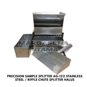 Precision Sample Splitter, Stainless Steel Riffle Splitter, AG-122 Sample Splitter, Alat Pembagi Sampel Halus, Pembagi Sampel Pasir Tanah, Chute Splitter 1/4 Inch, Alat Uji Laboratorium Sipil, Riffle Chute 32 Holes