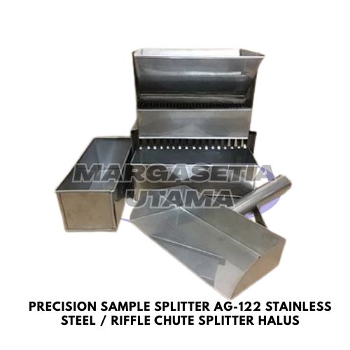 Precision Sample Splitter, Stainless Steel Riffle Splitter, AG-122 Sample Splitter, Alat Pembagi Sampel Halus, Pembagi Sampel Pasir Tanah, Chute Splitter 1/4 Inch, Alat Uji Laboratorium Sipil, Riffle Chute 32 Holes