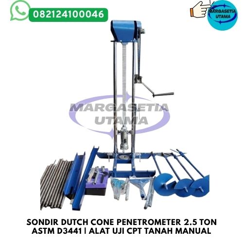 Sondir Dutch Cone Penetrometer 2.5 Ton, Alat Sondir 2.5 Ton, Dutch Cone Penetrometer ASTM D3441, CPT Test Equipment, Cone Penetration Test Apparatus, Alat Uji CPT Tanah, Sondir Manual 2.5 Ton, Alat Investigasi Tanah, Soil Investigation Equipment, Cone Resistance Test, Friction Resistance Test, Geotechnical Testing Equipment, Alat Uji Penetrasi Tanah, Sondir Tanah Teknik Sipil, Jual Alat Sondir, Harga Sondir 2.5 Ton.margasetia, margasetia utama, toko alat uji, alat uji jakarta, alat teknik sipil, alat teknik sipil jakarta, distributor alat laboratorium sipil, laboratorium uji tanah, lab uji tanah, alat uji beton, lab uji beton, alat uji beton murah, alat uji aspal, lab uji aspal, alat uji aspal jalan, lab uji batuan, lab uji semen, alat uji batuan, uji batuan dan agregat, agregat, alat uji semen, alat survey, theodolite, teodolit, digital theodolite, total station, total tation, waterpass, automatic level, gps geodetik, gnss receiver, instrumen flir, cordex, armadex, kamera explosion proof, camera explosionproof, lutron, fluke, leica, proceq, jual total station jakarta, harga theodolite digital, automatic level waterpass, gps geodetik murah, distributor flir indonesia, cordex armadex camera, lutron fluke original, leica disto jakarta, proceq concrete hammer, alat laboratorium konstruksi indonesia