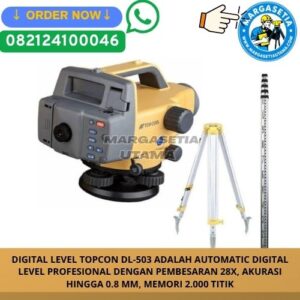 Digital Level Topcon DL-503, Topcon DL-503, Automatic Digital Level Topcon DL-503, Digital Waterpass Topcon DL-503, Digital Level Topcon, Topcon Digital Level, Automatic Level Topcon, Waterpass Digital Topcon, Digital Survey Level, Barcode Digital Level, Survey Level Topcon, Digital Level Akurasi 0.8mm, Automatic Level 28x, Alat Survey Digital, Digital Waterpass Profesional, Survey Equipment Indonesia, Jual Digital Level Topcon DL-503, Digital Level untuk Konstruksi, Topcon Survey Instrument, Digital Level Engineering.marga setia, marga setia utama, Tpl.082124100046 toko alat uji, alat uji jakarta, alat teknik sipil, alat teknik sipil jakarta, distributor alat laboratorium sipil, laboratorium uji tanah, lab uji tanah, alat uji beton, lab uji beton, alat uji beton murah, alat uji aspal, lab uji aspal, alat uji aspal jalan, lab uji batuan, lab uji semen, alat uji batuan, uji batuan dan agregat, agregat, alat uji semen, alat survey, theodolite, teodolit, digital theodolite, total station, total tation, waterpass, automatic level, gps geodetik, gnss receiver, instrumen flir, cordex, armadex, kamera explosion proof, camera explosionproof, lutron, fluke, leica, proceq, jual total station jakarta, harga theodolite digital, automatic level waterpass, gps geodetik murah, distributor flir indonesia, cordex armadex camera, lutron fluke original, leica disto jakarta, proceq concrete hammer, alat laboratorium konstruksi indonesia