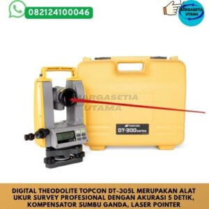digital theodolite topcon dt-305l, topcon dt305l, digital theodolite topcon, theodolite topcon, alat ukur survey topcon, alat survey digital, alat ukur sudut digital, alat ukur pemetaan, alat ukur tanah, theodolite digital akurasi 5 detik, jual digital theodolite topcon dt305l, harga topcon dt305l, alat survey konstruksi, alat survey sipil, survey equipment indonesia, distributor topcon indonesia, alat ukur proyek, alat ukur bangunan, digital theodolite indonesia, topcon indonesia,marga setia, marga setia utama, Tpl.082124100046 toko alat uji, alat uji jakarta, alat teknik sipil, alat teknik sipil jakarta, distributor alat laboratorium sipil, laboratorium uji tanah, lab uji tanah, alat uji beton, lab uji beton, alat uji beton murah, alat uji aspal, lab uji aspal, alat uji aspal jalan, lab uji batuan, lab uji semen, alat uji batuan, uji batuan dan agregat, agregat, alat uji semen, alat survey, theodolite, teodolit, digital theodolite, total station, total tation, waterpass, automatic level, gps geodetik, gnss receiver, instrumen flir, cordex, armadex, kamera explosion proof, camera explosionproof, lutron, fluke, leica, proceq, jual total station jakarta, harga theodolite digital, automatic level waterpass, gps geodetik murah, distributor flir indonesia, cordex armadex camera, lutron fluke original, leica disto jakarta, proceq concrete hammer, alat laboratorium konstruksi indonesia