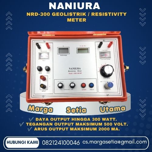 Naniura NRD-300, Geolistrik Naniura, Resistivity Meter, Alat Geolistrik, Resistivity Meter Indonesia, Ground Resistivity Meter, Alat Survey Air Tanah, Alat Deteksi Air Tanah, Geoelectric Resistivity Meter, Survey Geolistrik, Alat Geofisika, Resistivity Survey, Eksplorasi Air Tanah, Survey Geologi, Peralatan Geolistrik.marga setia, marga setia utama, Tpl.082124100046 toko alat uji, alat uji jakarta, alat teknik sipil, alat teknik sipil jakarta, distributor alat laboratorium sipil, laboratorium uji tanah, lab uji tanah, alat uji beton, lab uji beton, alat uji beton murah, alat uji aspal, lab uji aspal, alat uji aspal jalan, lab uji batuan, lab uji semen, alat uji batuan, uji batuan dan agregat, agregat, alat uji semen, alat survey, theodolite, teodolit, digital theodolite, total station, total tation, waterpass, automatic level, gps geodetik, gnss receiver, instrumen flir, cordex, armadex, kamera explosion proof, camera explosionproof, lutron, fluke, leica, proceq, jual total station jakarta, harga theodolite digital, automatic level waterpass, gps geodetik murah, distributor flir indonesia, cordex armadex camera, lutron fluke original, leica disto jakarta, proceq concrete hammer, alat laboratorium konstruksi indonesia