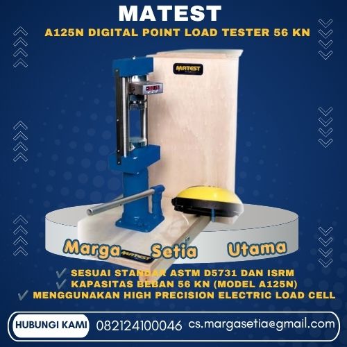 Matest A125N, Digital Point Load Tester, Point Load Tester 56 kN, ASTM D5731, ISRM Point Load Test, Rock Strength Tester, Rock Point Load Test, Point Load Index Tester, Load Cell Digital 56 kN, Alat Uji Batuan, Geotechnical Testing Equipment, Aggregate Testing Equipment, Matest Italy,marga setia, marga setia utama, Tpl.082124100046 toko alat uji, alat uji jakarta, alat teknik sipil, alat teknik sipil jakarta, distributor alat laboratorium sipil, laboratorium uji tanah, lab uji tanah, alat uji beton, lab uji beton, alat uji beton murah, alat uji aspal, lab uji aspal, alat uji aspal jalan, lab uji batuan, lab uji semen, alat uji batuan, uji batuan dan agregat, agregat, alat uji semen, alat survey, theodolite, teodolit, digital theodolite, total station, total tation, waterpass, automatic level, gps geodetik, gnss receiver, instrumen flir, cordex, armadex, kamera explosion proof, camera explosionproof, lutron, fluke, leica, proceq, jual total station jakarta, harga theodolite digital, automatic level waterpass, gps geodetik murah, distributor flir indonesia, cordex armadex camera, lutron fluke original, leica disto jakarta, proceq concrete hammer, alat laboratorium konstruksi indonesia