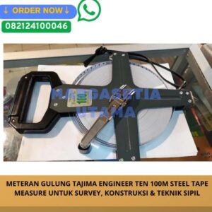 Tajima Engineer TEN 100 Meter, Tajima Steel Tape Measure, Meteran Gulung Baja Tajima, Meteran Baja 100 Meter, Steel Tape Measure 100M, Meteran Survey 100 Meter, Meteran Teknik Sipil, Meteran Konstruksi, Meteran Lahan, Alat Ukur Jarak, Meteran Proyek, Tajima Measuring Tape, Meteran Profesional, Meteran Industri, Steel Measuring Tape.marga setia, marga setia utama, Tpl.082124100046 toko alat uji, alat uji jakarta, alat teknik sipil, alat teknik sipil jakarta, distributor alat laboratorium sipil, laboratorium uji tanah, lab uji tanah, alat uji beton, lab uji beton, alat uji beton murah, alat uji aspal, lab uji aspal, alat uji aspal jalan, lab uji batuan, lab uji semen, alat uji batuan, uji batuan dan agregat, agregat, alat uji semen, alat survey, theodolite, teodolit, digital theodolite, total station, total tation, waterpass, automatic level, gps geodetik, gnss receiver, instrumen flir, cordex, armadex, kamera explosion proof, camera explosionproof, lutron, fluke, leica, proceq, jual total station jakarta, harga theodolite digital, automatic level waterpass, gps geodetik murah, distributor flir indonesia, cordex armadex camera, lutron fluke original, leica disto jakarta, proceq concrete hammer, alat laboratorium konstruksi indonesia